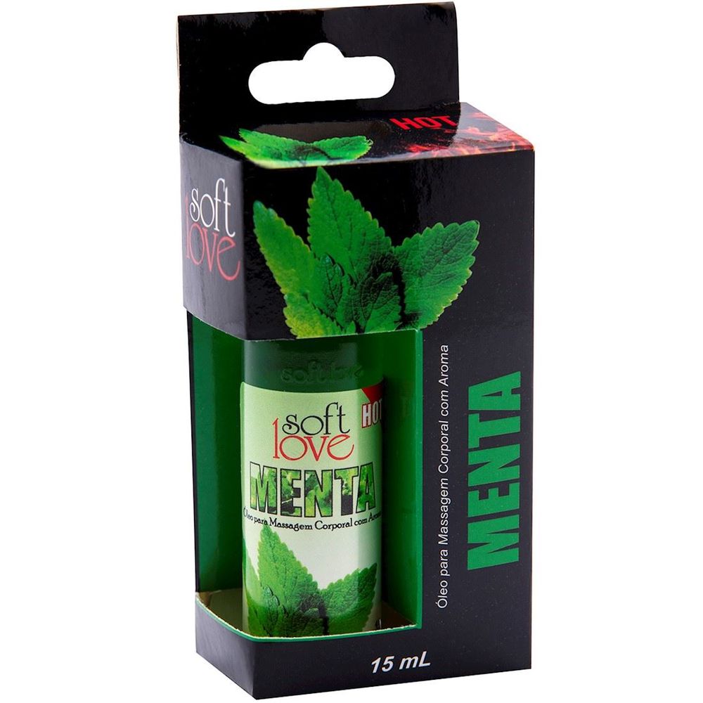 Óleo Para Massagem Corporal com Aroma Menta Hot 15Ml, Soft  (7899004000900)